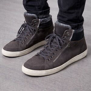 Steve Madden Men's High Top Suede Sneakers - Brown/Grey - Size 11